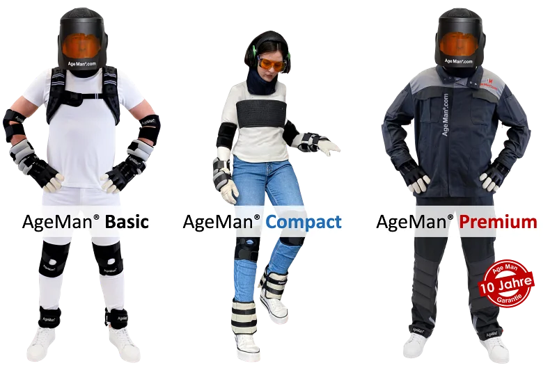 Alterssimulationsanzug AgeMan in drei Ausführungen Drei Modelle, Alterssimulationsanzug, AgeMan: Basic, compact, Premium
