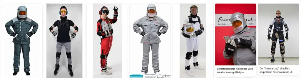 Alterssimulationsanzug: 7 Beispiele für Produktgruppe